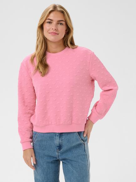 Saint Tropez Padmia Crew Neck Textured Sweatshirt, Bonbon, Bonbon