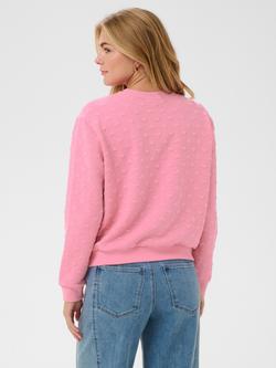 Saint Tropez Padmia Crew Neck Textured Sweatshirt, Bonbon - view 2, Bonbon