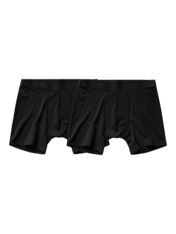 Panos Emporio Stretch Lyocell Pouch Boxer Shorts, Pack of 2, Black, Black