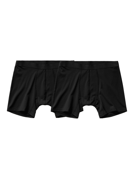 Panos Emporio Stretch Lyocell Pouch Boxer Shorts, Pack of 2, Black, Black