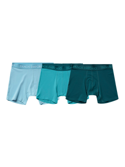 Panos Emporio Bamboo Blend Boxer Shorts, Pack of 3, Blue, Blue