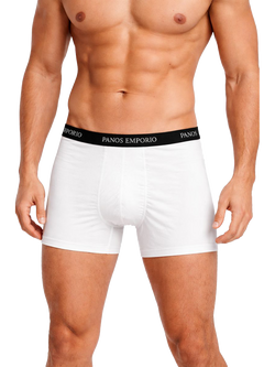 Panos Emporio Stretch Lyocell Pouch Boxer Shorts, Pack of 2, White, White