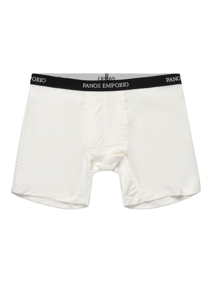 Panos Emporio Stretch Lyocell Pouch Boxer Shorts, Pack of 2, White - view 2, White