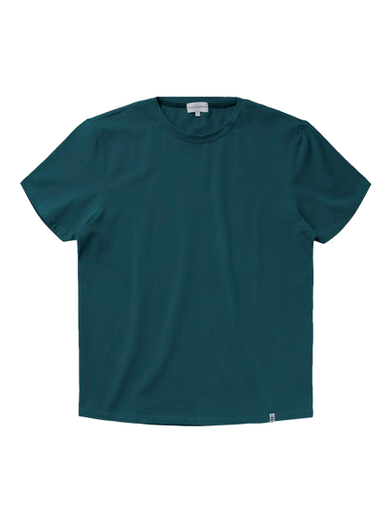 Panos Emporio Stretch Cotton Plain T-Shirt, Green Lagoon - view 2, Green Lagoon