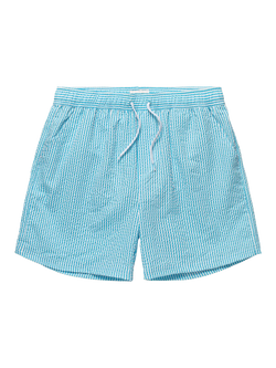 Panos Emporio Seersucker Stripe Swim Shorts, Blue/White - view 2, Blue/White
