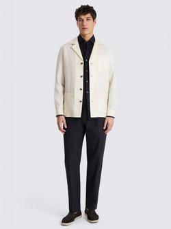 Moss Linen Twill Shacket, Off White - view 2, Off White