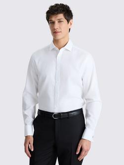 Moss Regular Fit Royal Oxford Non Iron Cotton Shirt, White, White