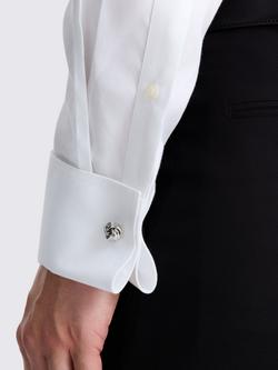 Moss Regular Fit Royal Oxford Non Iron Cotton Shirt, White - view 2, White