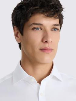 Moss Slim Fit Long Sleeve Dobby Shirt, White - view 2, White