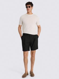 Moss Pleated Wool Shorts - view 2, Black