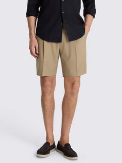 Moss Pleated Wool Shorts, Camel