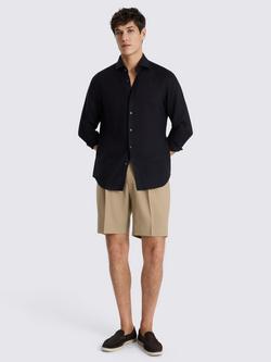 Moss Pleated Wool Shorts - view 2, Camel