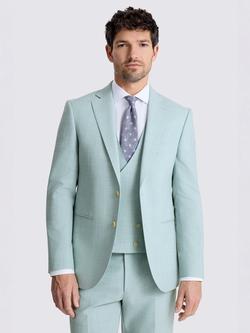 Moss Slim Fit Marl Suit Jacket, Aqua Blue, Aqua Blue