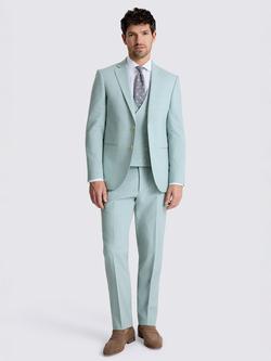 Moss Slim Fit Marl Suit Jacket, Aqua Blue - view 2, Aqua Blue