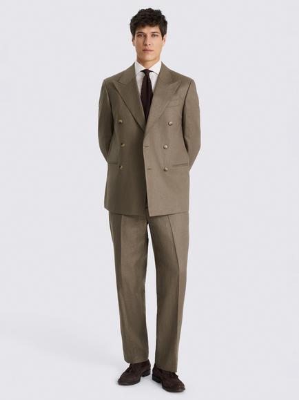 Moss Relaxed Fit Linen Suit Jacket, Taupe - view 2, Taupe