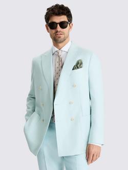 Moss Twill Suit Linen Jacket, Aqua, Aqua