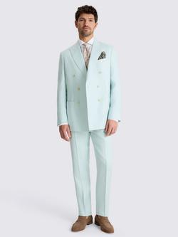 Moss Twill Suit Linen Jacket, Aqua - view 2, Aqua