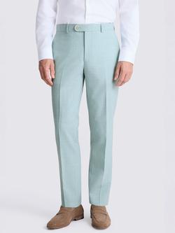 Moss Slim Fit Marl Wool Blend Suit Trousers, Aqua Blue, Aqua Blue