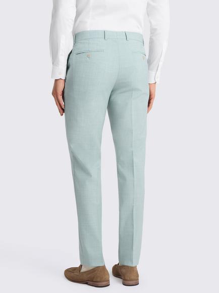 Moss Slim Fit Marl Wool Blend Suit Trousers, Aqua Blue - view 2, Aqua Blue