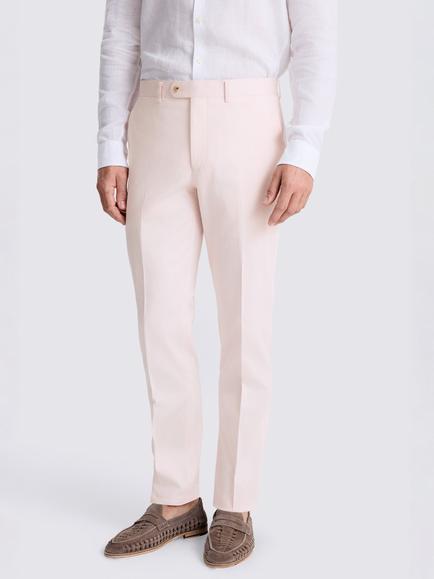 Moss Tailored Fit Cotton Blend Suit Trousers, Pale Pink