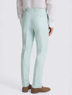 Moss Twill Linen Trousers, Aqua - view 2, Aqua