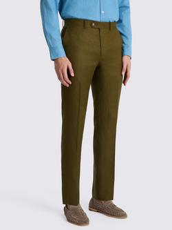 Moss Twill Linen Trousers, Olive, Olive