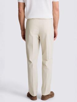 Moss Pleated Cotton Blend Formal Trousers - view 2, Light Camel