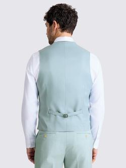 Moss Slim Fit Marl Waistcoat, Aqua - view 2, Aqua