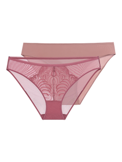Dorina Lincoln Knickers, Pack of 2, Pink/Beige, Pink/Beige