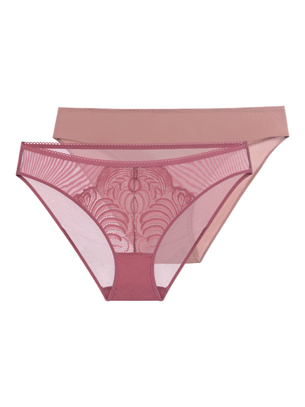 Dorina Lincoln Knickers, Pack of 2, Pink/Beige, Pink/Beige