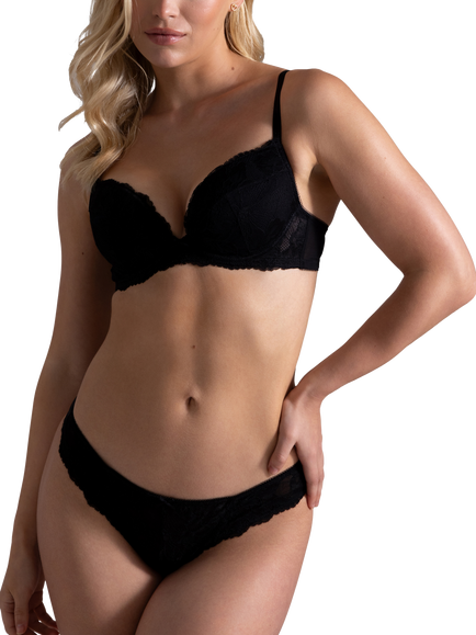 Dorina Perfect Lace Brazilian Knickers, Pack of 2, Black/Red - view 2, Black/Red