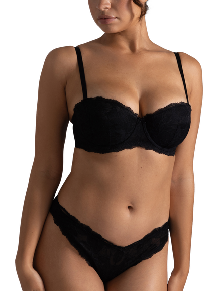 Dorina Perfect Lace Thong, Pack of 2, Black/Red - view 2, Black/Red