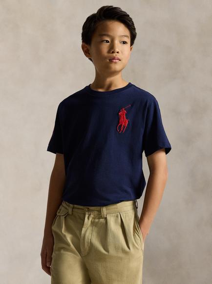 Polo Ralph Lauren Kids' Cotton Big Pony T-Shirt, Navy, Navy
