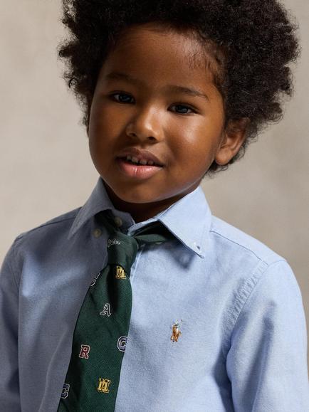 Polo Ralph Lauren Kids' Long Sleeve Oxford Shirt, Blue - view 2, Blue