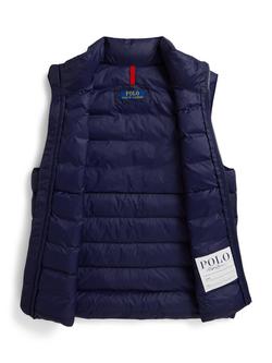 Ralph Lauren Kids' Packable Puffer Gilet, Navy - view 2, Navy