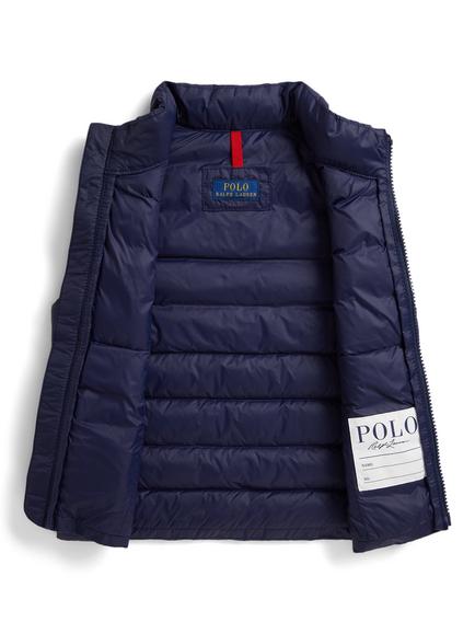 Ralph Lauren Kids' Packable Puffer Gilet, Navy - view 2, Navy