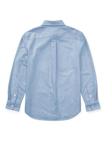 Polo Ralph Lauren Kids' Cotton Long Sleeve Sport Shirt, Blue - view 2, Blue