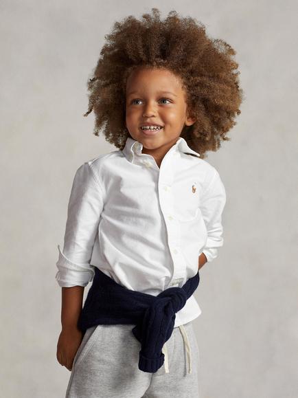 Polo Ralph Lauren Kids' Long Sleeve Oxford Shirt, White, White