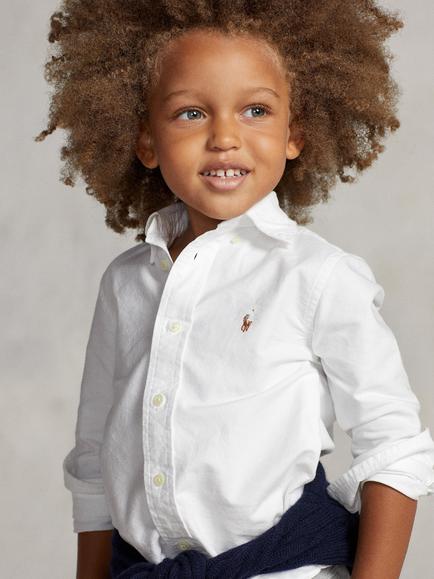 Polo Ralph Lauren Kids' Long Sleeve Oxford Shirt, White - view 2, White