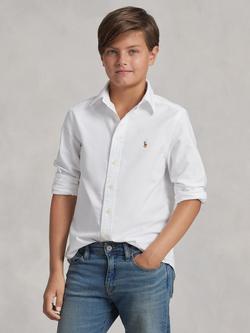 Polo Ralph Lauren Kids' Long Sleeve Oxford Shirt, White, White