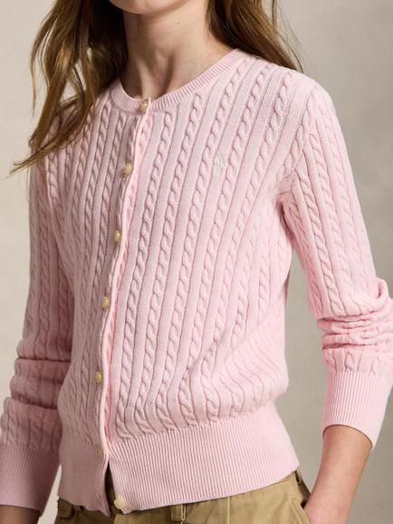 Polo Ralph Lauren Kids' Cable Knit Cardigan - view 2, Hint Of Pink
