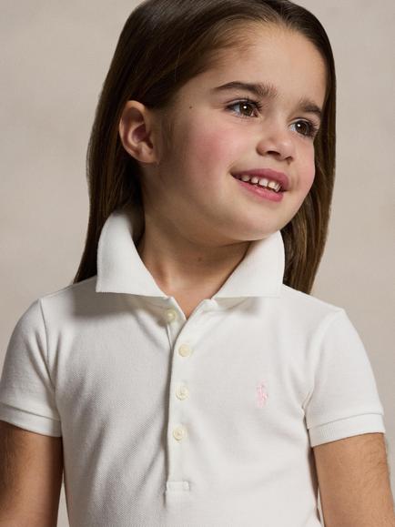 Ralph Lauren Kids' Short Sleeve Knit Polo Dress, White - view 2, White