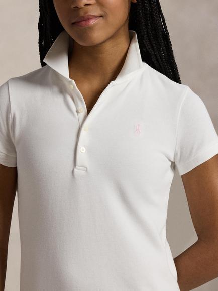 Ralph Lauren Kids' Short Sleeve Knit Polo Dress, White - view 2, White