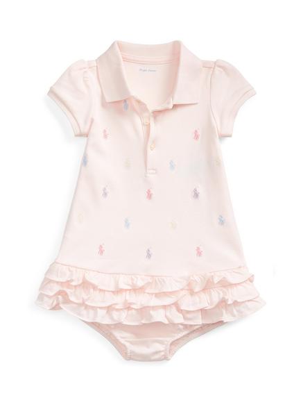 Ralph Lauren Baby Cotton Dress and Bloomers Set, Pink, Pink