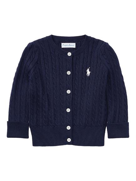 Ralph Lauren Baby Cable Knit Cardigan, Hunter Navy