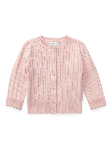 Ralph Lauren Baby Cable Knit Cardigan, Hint O Pink