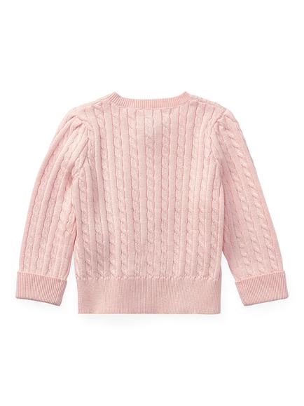 Ralph Lauren Baby Cable Knit Cardigan - view 2, Hint O Pink