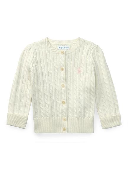 Ralph Lauren Baby Cable Knit Cardigan, Warm White