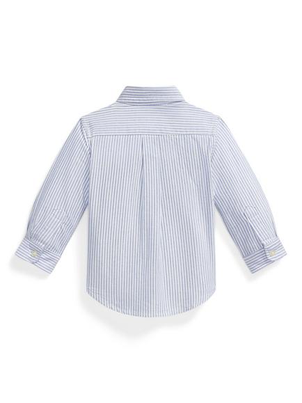 Ralph Lauren Baby Pure Cotton Long Sleeve Shirt, Light Blue Stripe - view 2, Light Blue Stripe