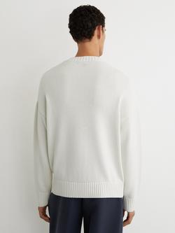 Reiss Kendi Knitted Logo Jumper - view 2, White